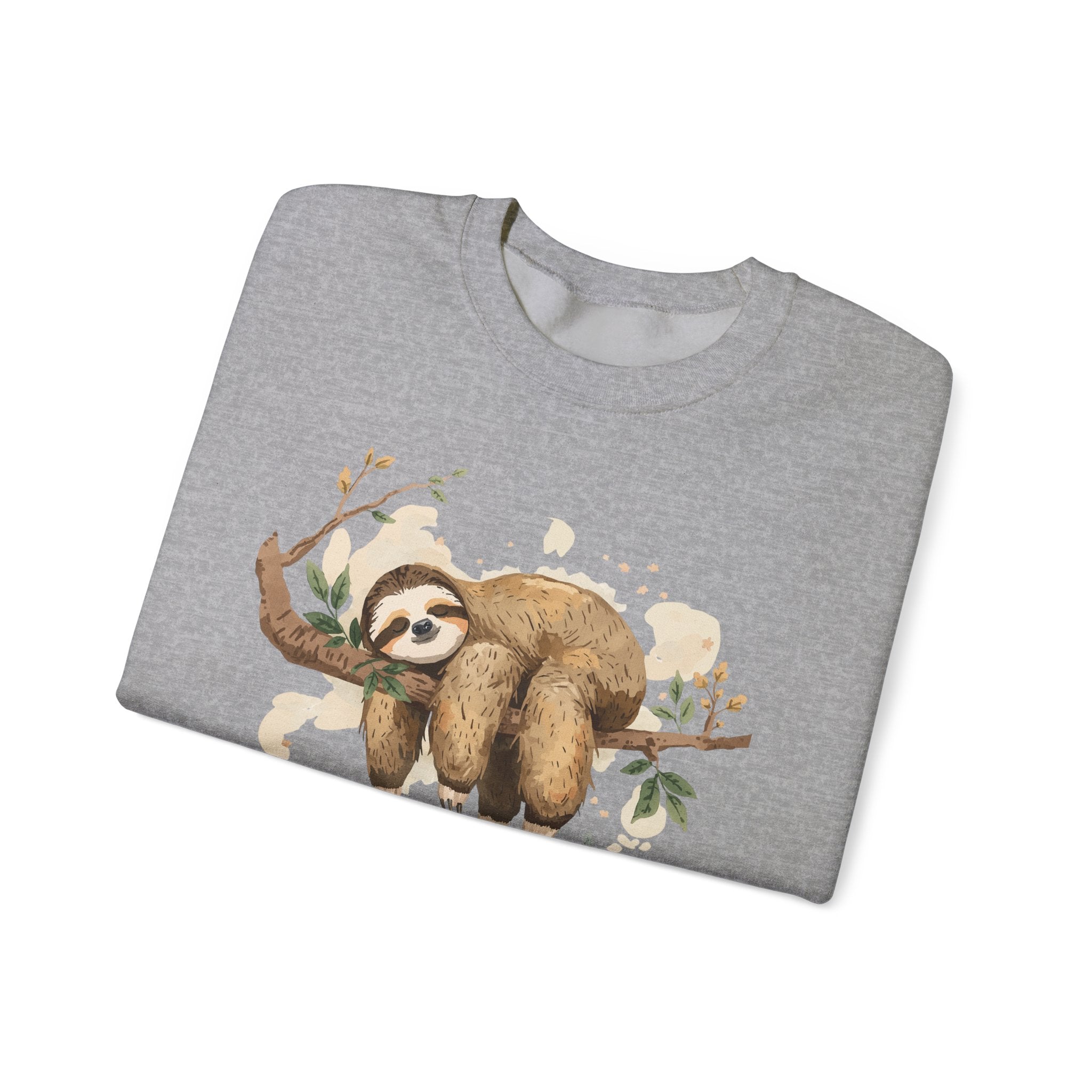 Sloth Crewneck Sweatshirt — Cute 'Healing, But Like... Slowly' Cozy Pullover