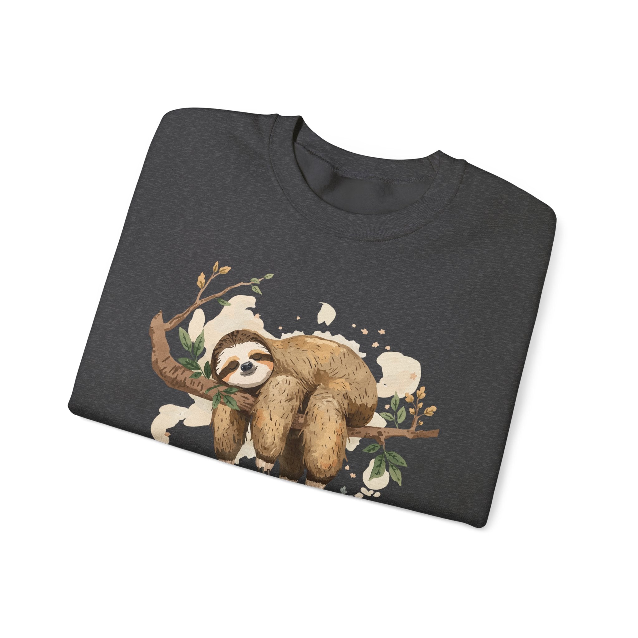 Sloth Crewneck Sweatshirt — Cute 'Healing, But Like... Slowly' Cozy Pullover