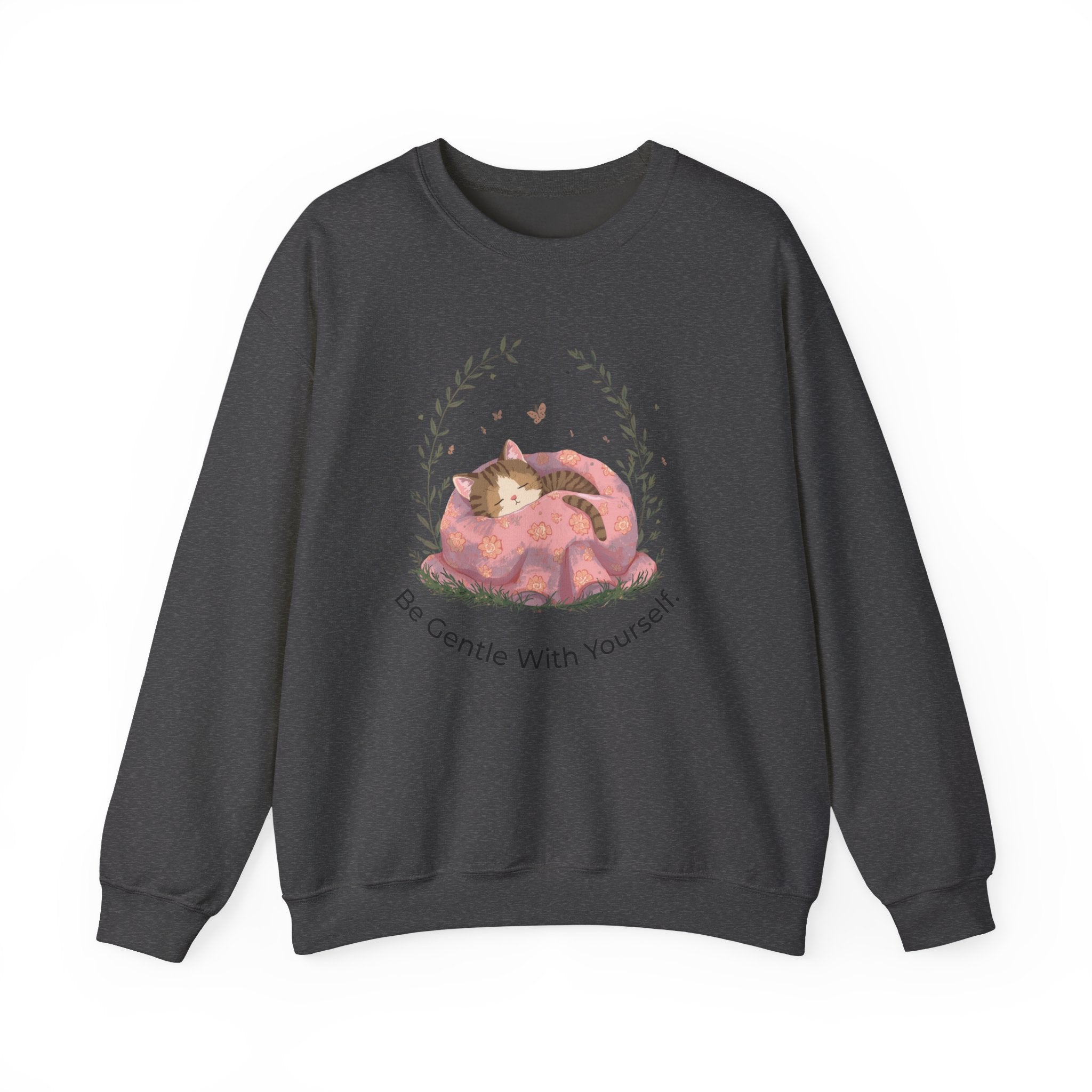 Cozy Cat 'Be Gentle With Yourself' Crewneck Sweatshirt