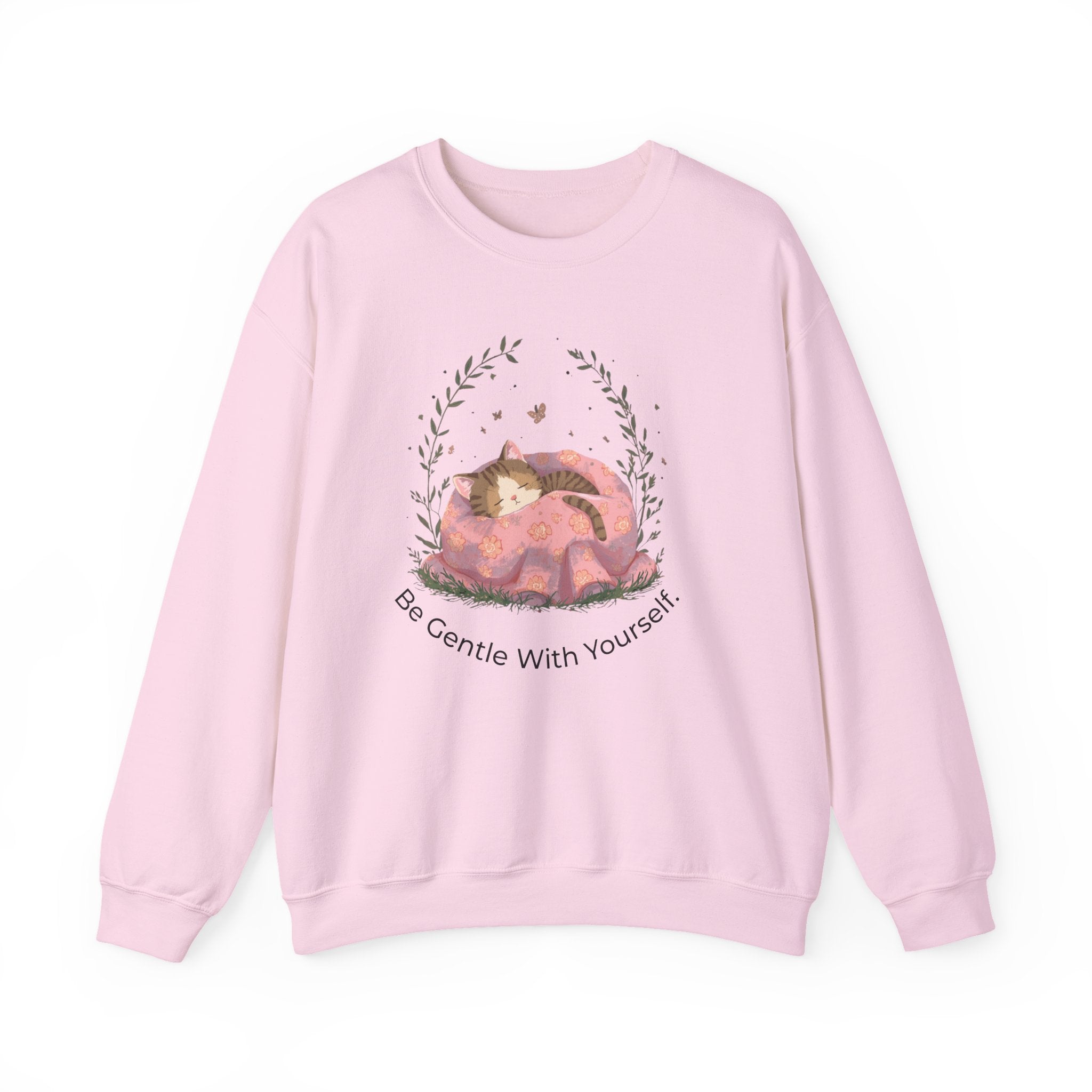 Cozy Cat 'Be Gentle With Yourself' Crewneck Sweatshirt