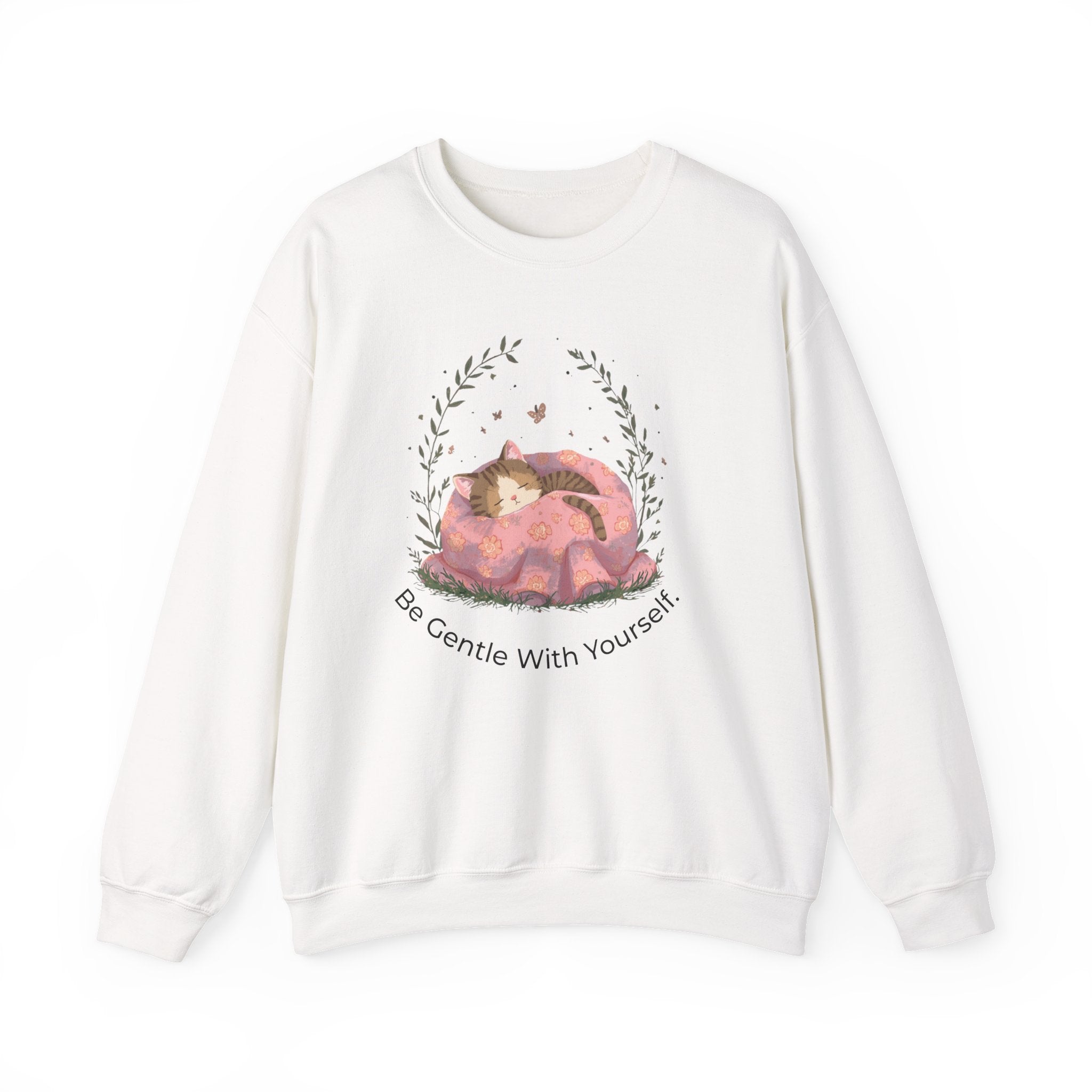 Cozy Cat 'Be Gentle With Yourself' Crewneck Sweatshirt