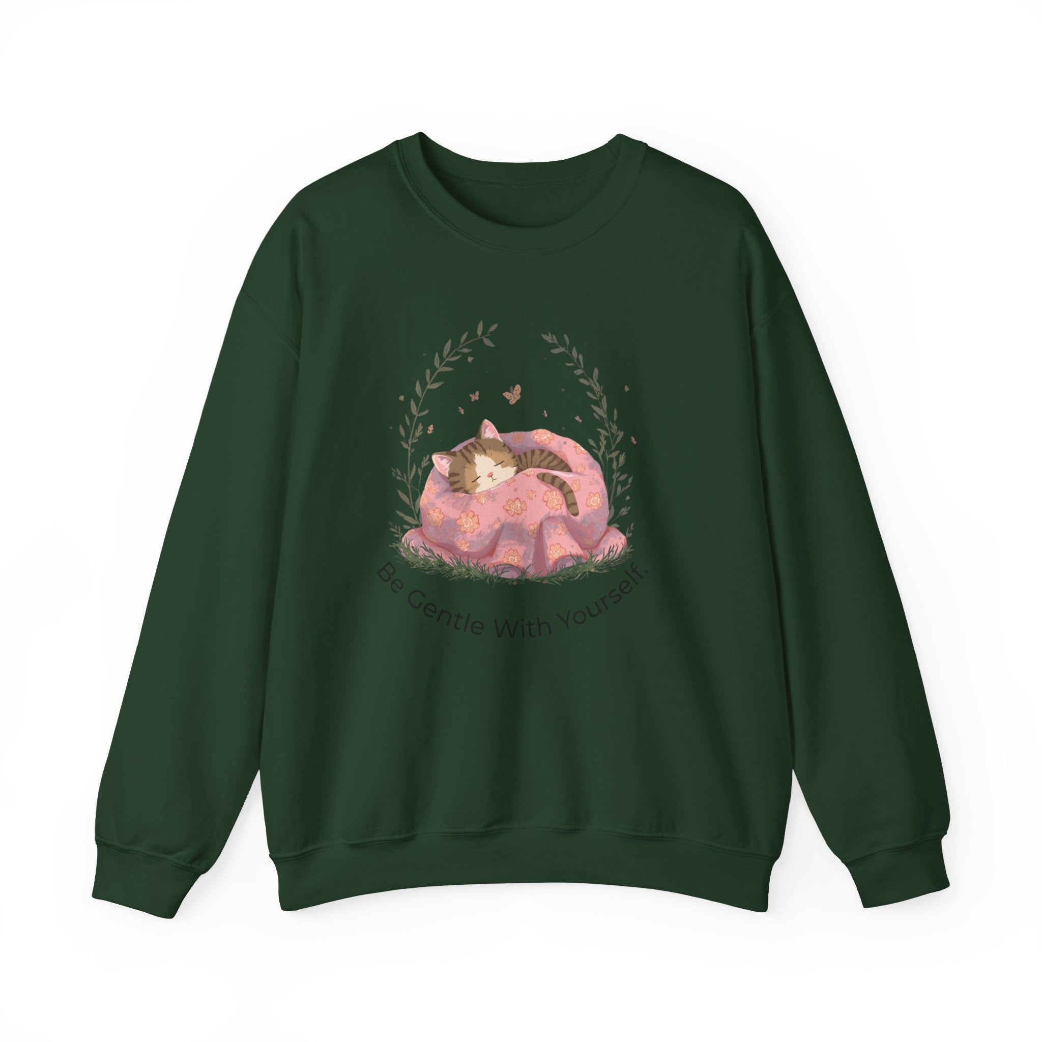 Cozy Cat 'Be Gentle With Yourself' Crewneck Sweatshirt