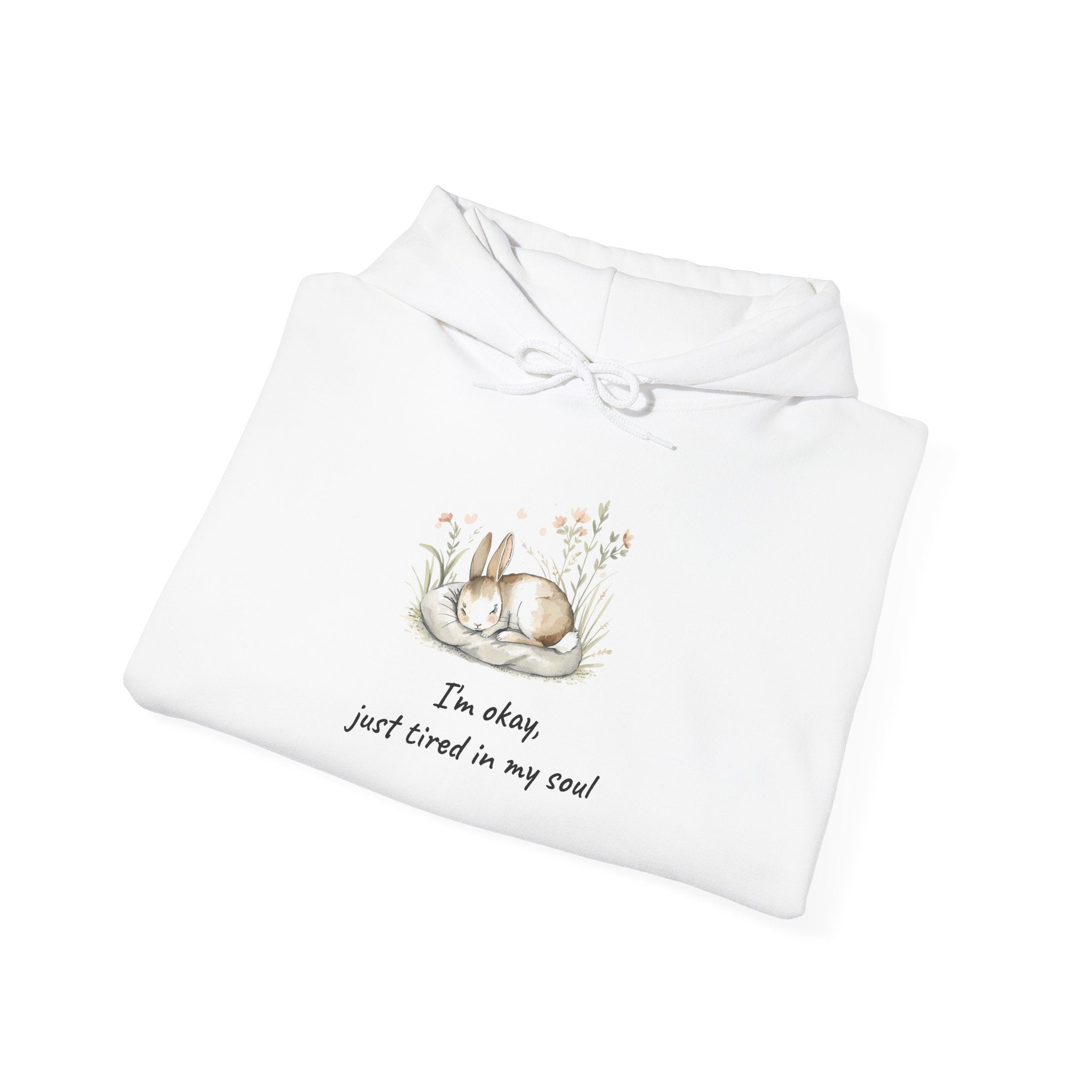 Hoodie - Cozy Sloth Illustration "I'm Okay Just Tired In My Soul"