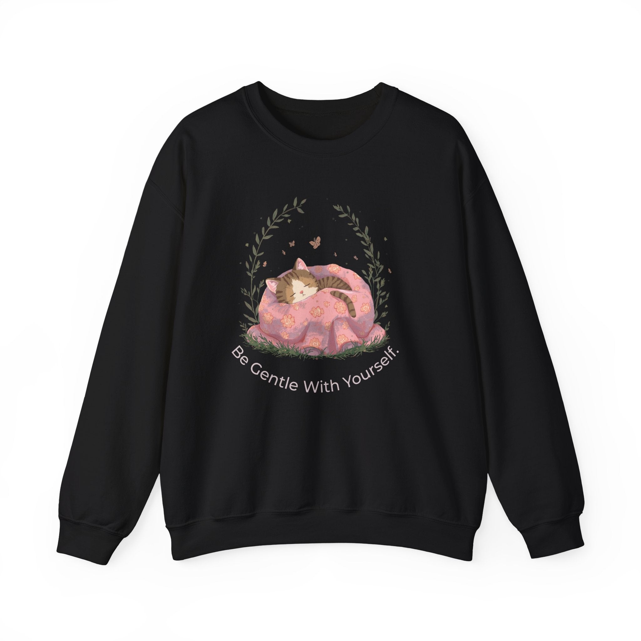 Cozy Cat 'Be Gentle With Yourself' Crewneck Sweatshirt