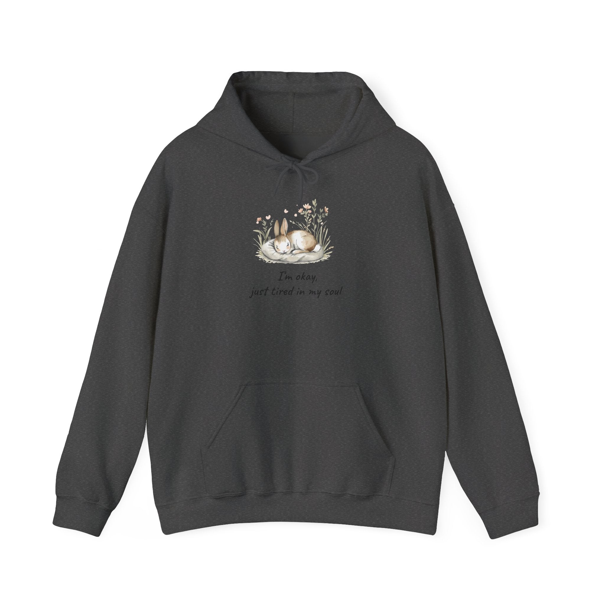 Hoodie - Cozy Sloth Illustration "I'm Okay Just Tired In My Soul"