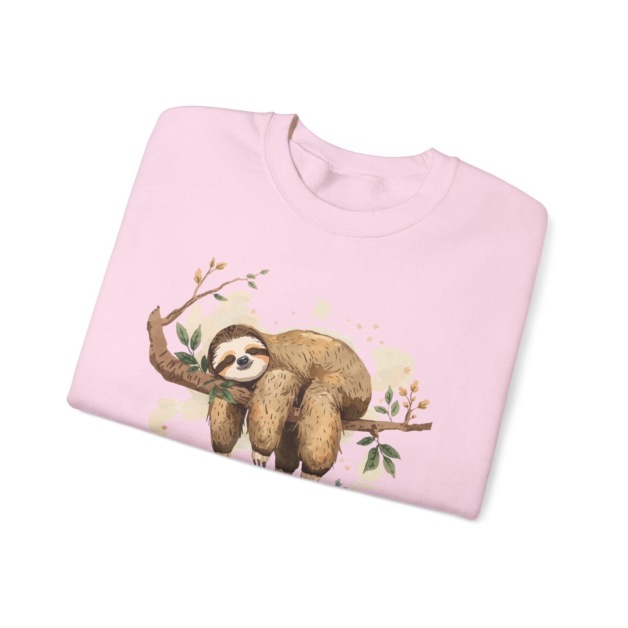 Sloth Crewneck Sweatshirt — Cute 'Healing, But Like... Slowly' Cozy Pullover