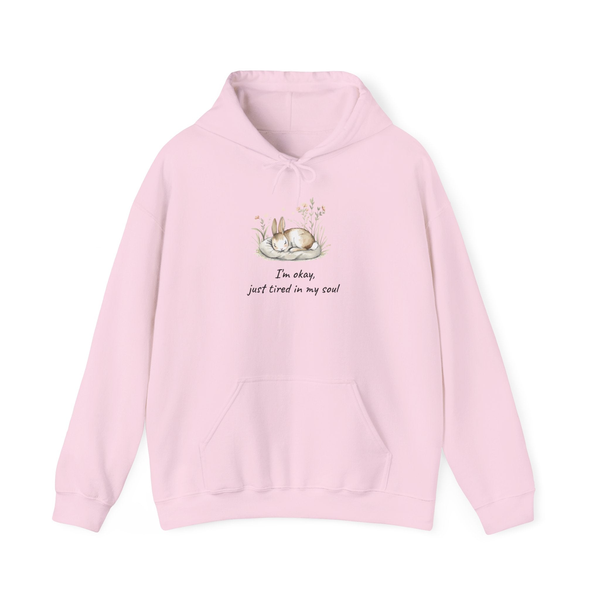 Hoodie - Cozy Sloth Illustration "I'm Okay Just Tired In My Soul"