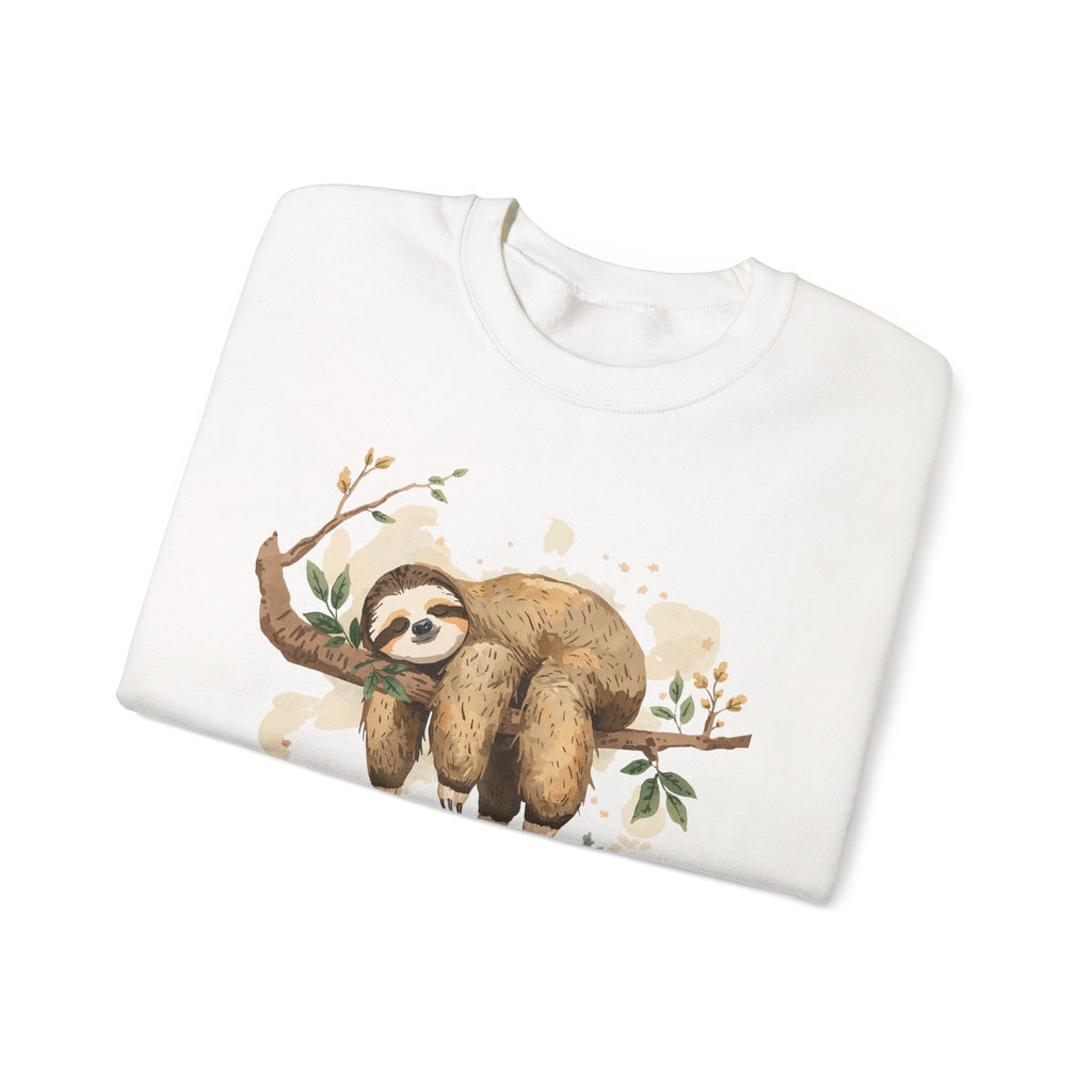 Sloth Crewneck Sweatshirt — Cute 'Healing, But Like... Slowly' Cozy Pullover