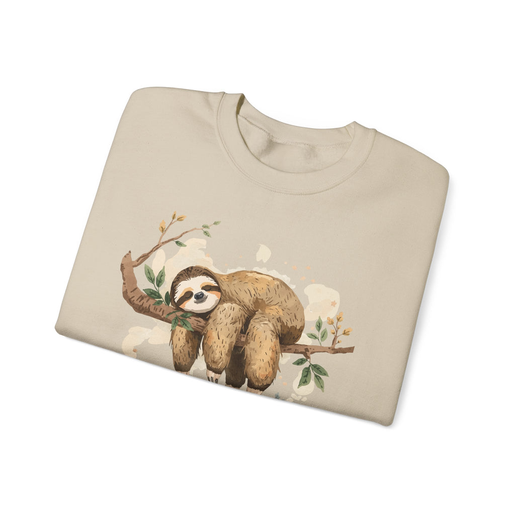 Sloth Crewneck Sweatshirt — Cute 'Healing, But Like... Slowly' Cozy Pullover
