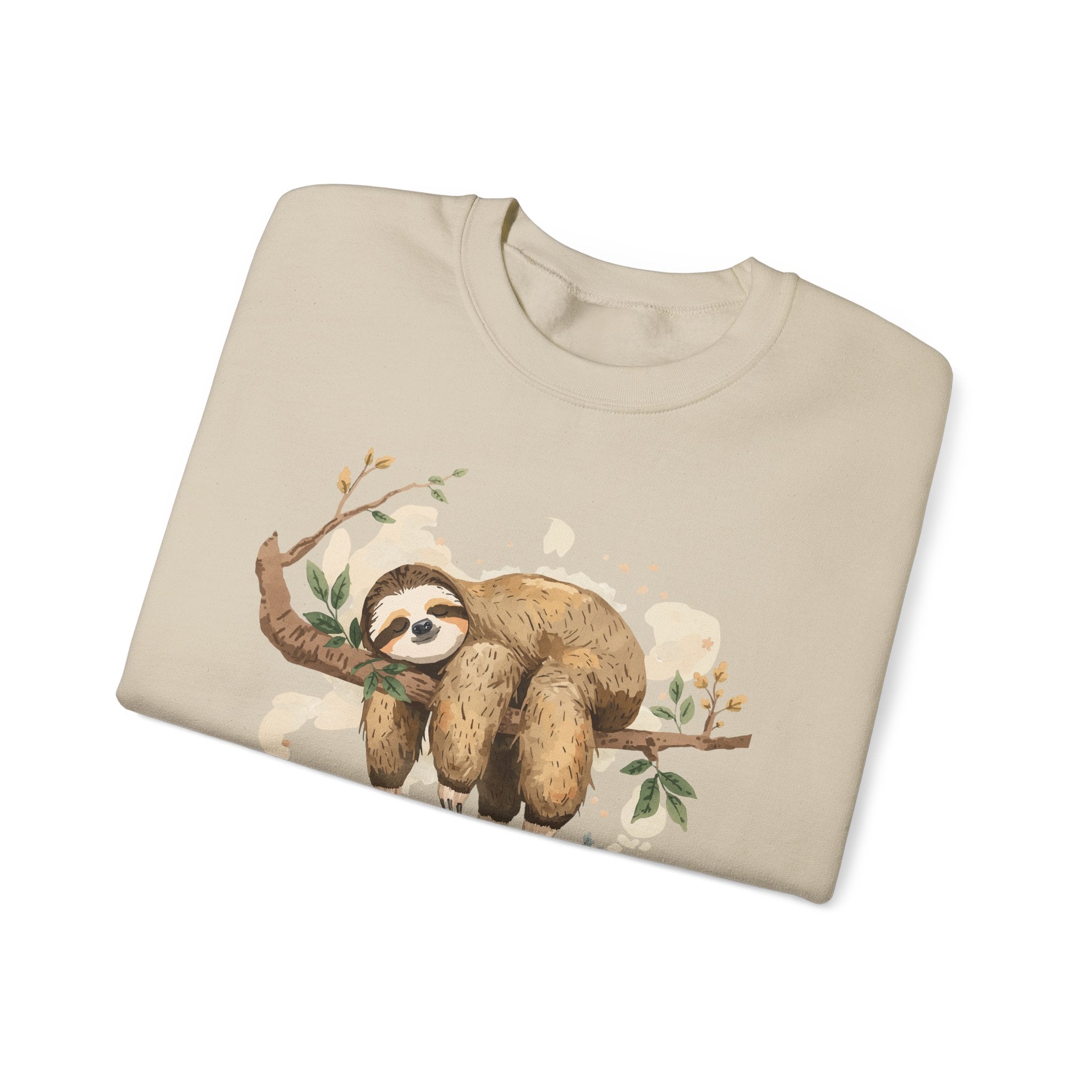 Sloth Crewneck Sweatshirt — Cute 'Healing, But Like... Slowly' Cozy Pullover