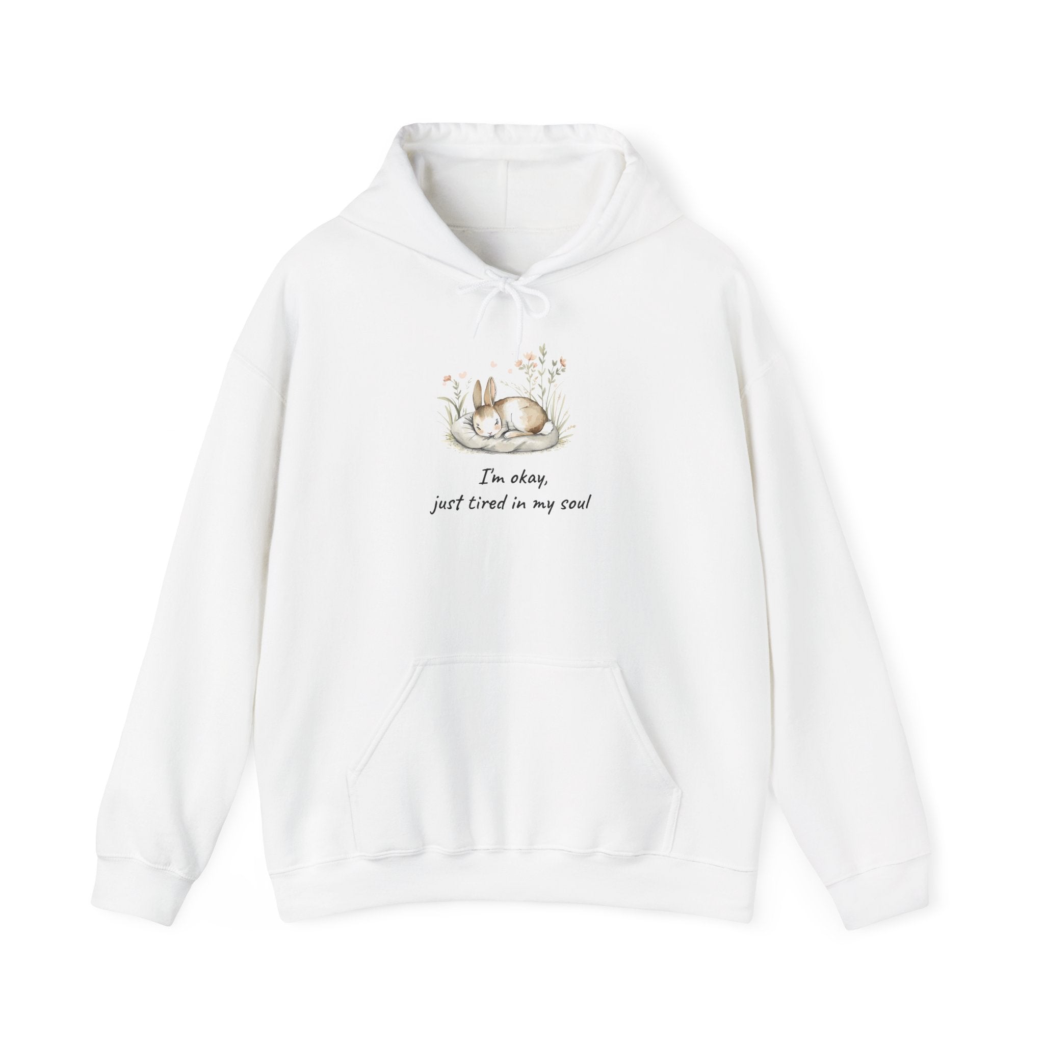 Hoodie - Cozy Sloth Illustration "I'm Okay Just Tired In My Soul"